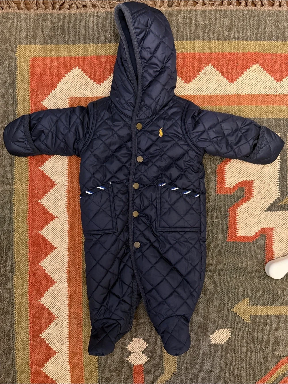 Ralph Lauren Navy Quilted Snowsuit